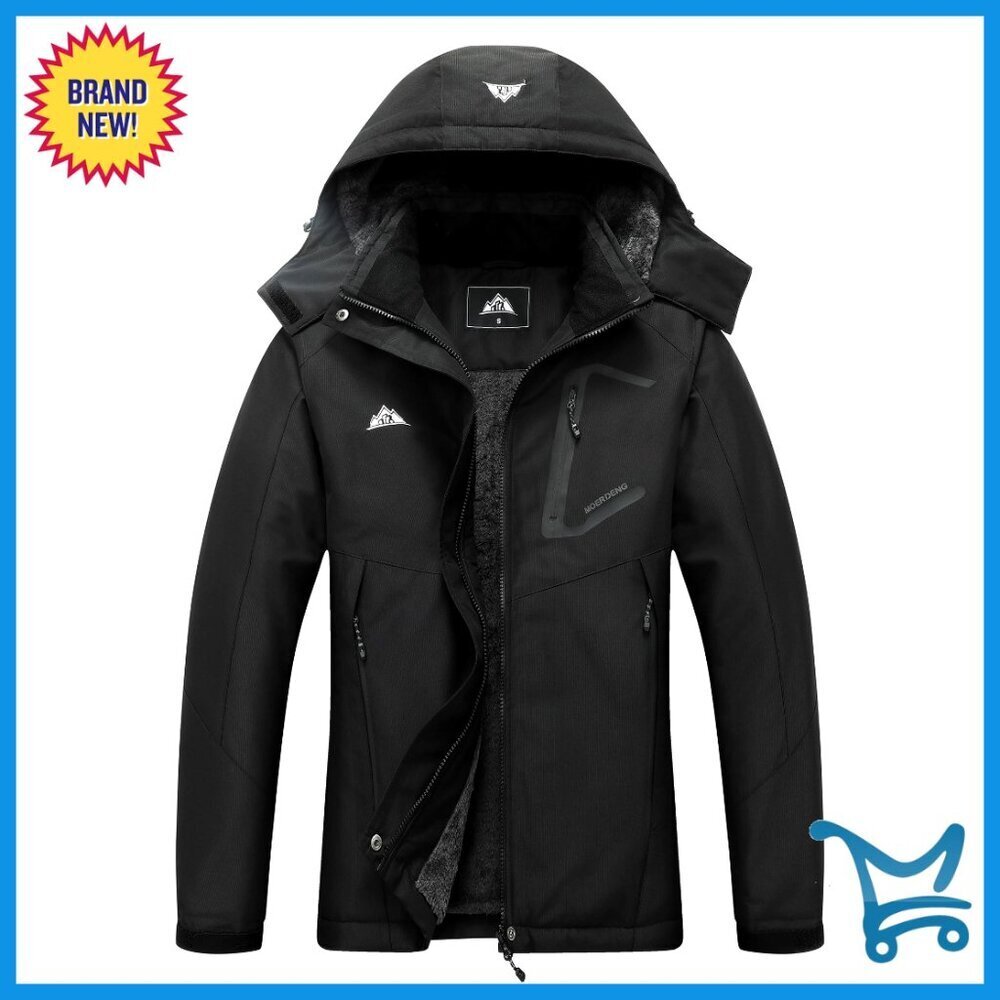 Waterproof Insulated Ski Jacket Hooded Snowboarding Winter Coat Adjustable Cuffs